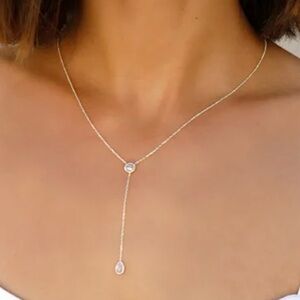 Lulus Wishing on a Star Sterling Silver Drop Necklace
